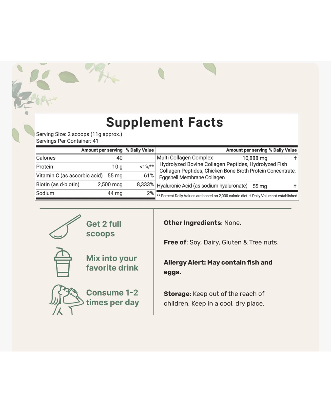 EverVita Advanced Collagen Formula– Hair, Skin, Joint & Recovery Support