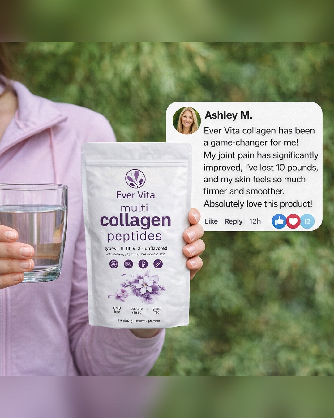 EverVita Advanced Collagen Formula– Hair, Skin, Joint & Recovery Support