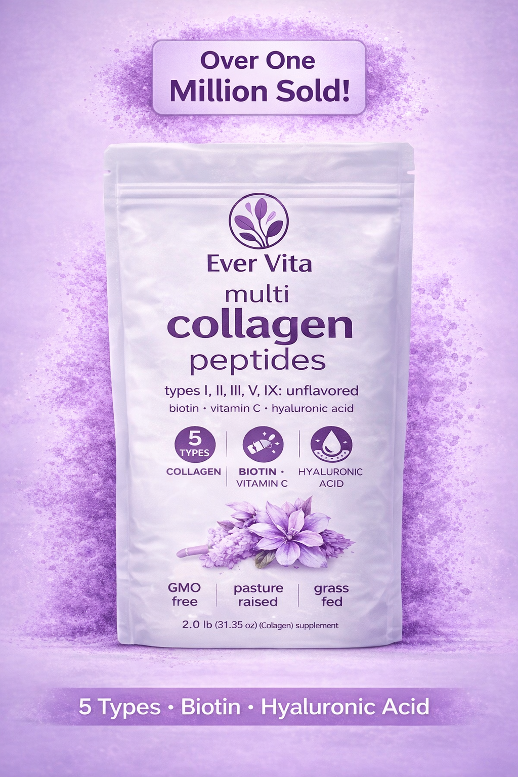 EverVita Advanced Collagen Formula– Hair, Skin, Joint & Recovery Support